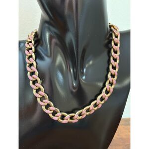 Pink Toggle Chain Necklace 14"
